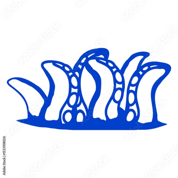 Obraz Tentacle Kraken Monster Ground Hole Alien Horror Isolated Vector Graphic Design Illustration
