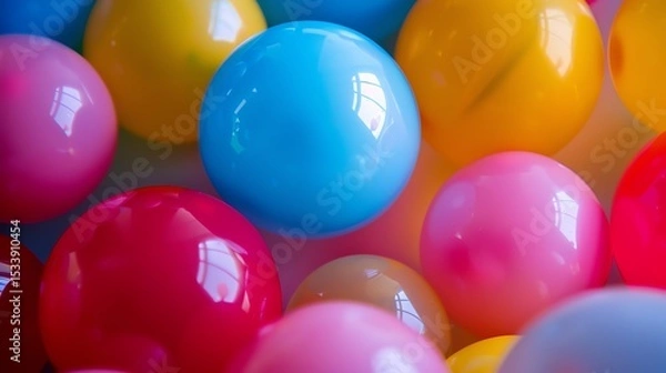 Fototapeta Colorful balls. A lot of colorful balls of different colors. The balls are all in focus and have a shiny surface.