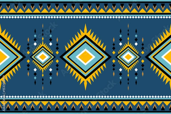 Obraz Vibrant Geometric Tribal Pattern Seamless Design Textile Fabric Background