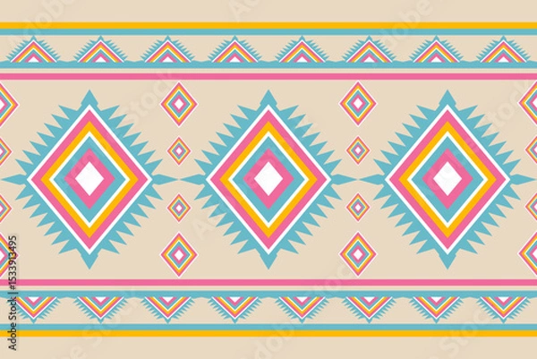 Obraz Vibrant  Inspired Geometric Pattern Design Textile Background