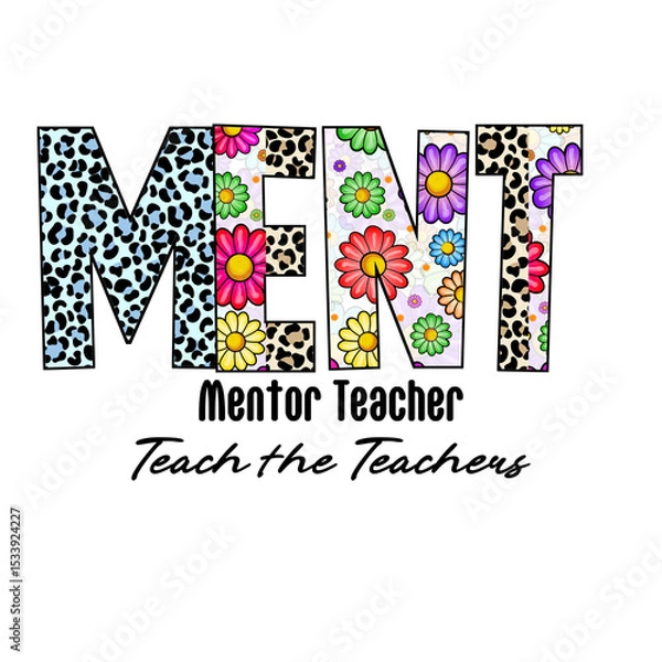 Fototapeta Colorful Leopard Print Flower Design Word Art