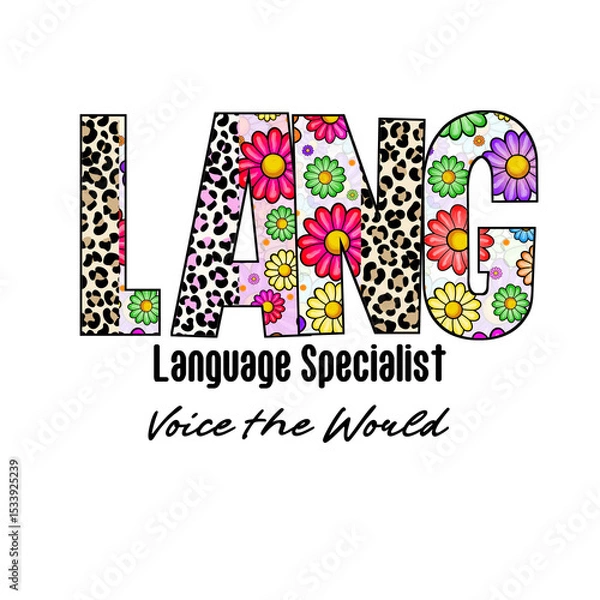 Fototapeta Leopard Print Flower Design Name LANG