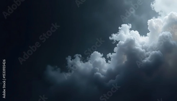 Obraz Ethereal wisps of grey smoke swirl in deep black void , backdrop, dark, flowing