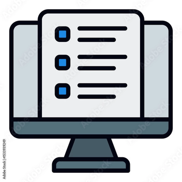 Obraz Online task board icon. Team workflow planner. Digital project management tool