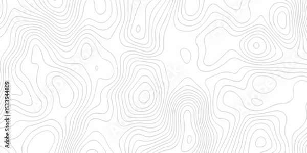 Fototapeta Black and white lines seamless Topographic map patterns, topography line map. Vintage outdoors style. The stylized height of the topographic map contour in lines and contours isolated on transparent.