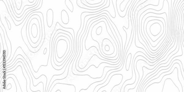 Fototapeta Black and white lines seamless Topographic map patterns, topography line map. Vintage outdoors style. The stylized height of the topographic map contour in lines and contours isolated on transparent.