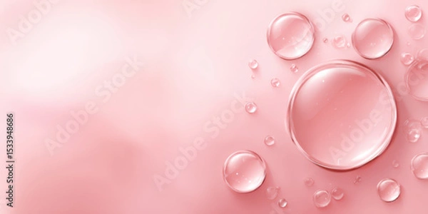 Fototapeta Abstract background with soft pink gel splashes and drops