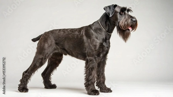 Fototapeta Giant Schnauzer on studio background