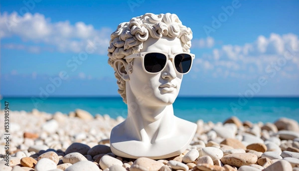 Obraz Generated image pebble background, Pebbles on Beach Background- Coastal, Serene, Natural Stones