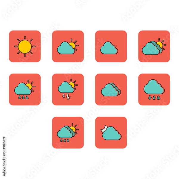 Obraz weather clip art set