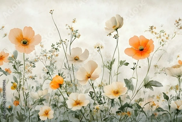 Obraz Delicate floral arrangement in muted tones.