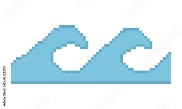 Fototapeta vector water wave pixel art