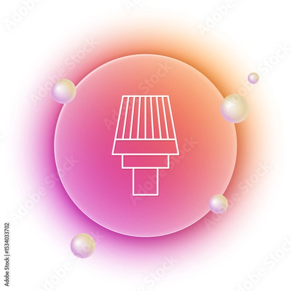 Fototapeta White Car air filter icon isolated on white background. Automobile repair service symbol. Orange and pink gradient circle background. Vector