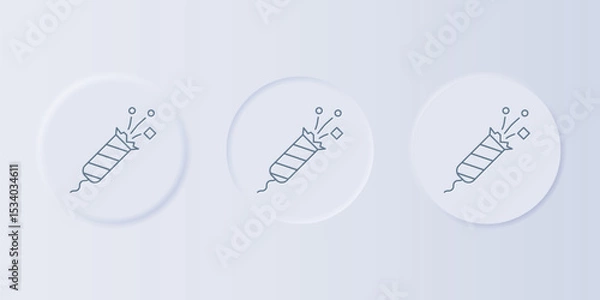 Fototapeta Grey Firework rocket icon isolated on grey background. Concept of fun party. Explosive pyrotechnic symbol. Set icons in square buttons. Vector