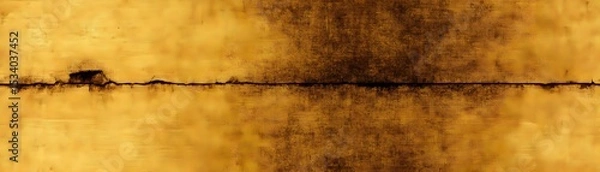 Obraz Textured golden surface with a dark horizontal line.
