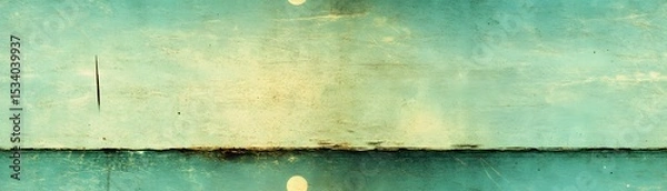 Obraz A muted, textured landscape of teal and beige.