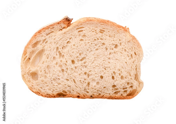 Obraz Slice of white bread isolated on white, top view, PNG