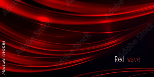 Obraz Exquisite red wavy background with bright glitter.