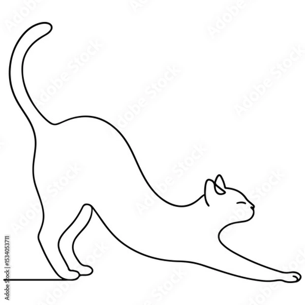 Fototapeta Black vector silhouette illustration of a cat and dog with a bone