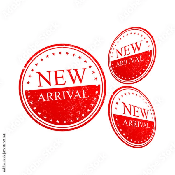 Fototapeta set grunge rubber stamp with the new arrival text