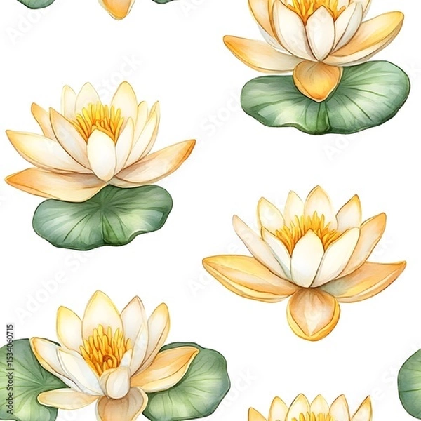 Obraz Delicate lotus flowers in a repeating pattern.