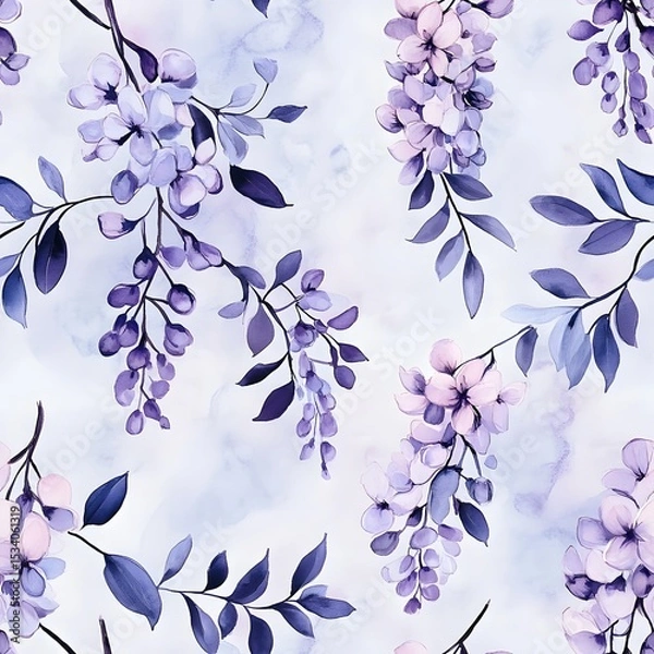 Obraz Delicate purple and lavender floral pattern.