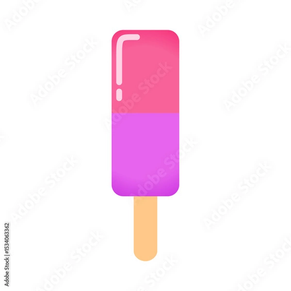 Obraz Berry Popsicles for a Refreshing Summer, Vector Illustration