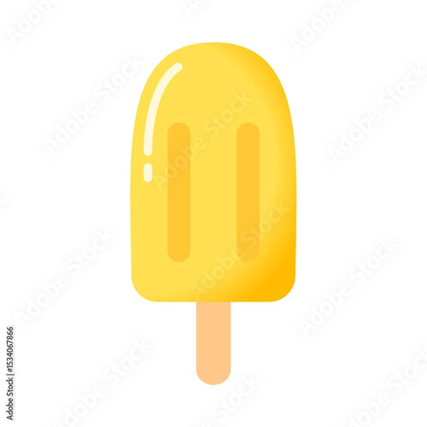 Obraz Yellow Popsicles for a Refreshing Summer, Vector Illustration