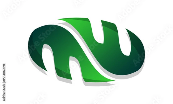 Obraz Letter MW with leaves symbol design vector