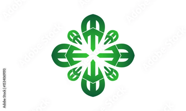 Obraz Letter MM with flower symbol design vector