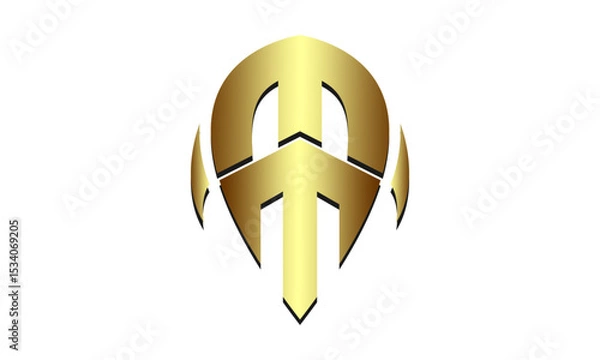 Obraz Letter MM with golden design vector