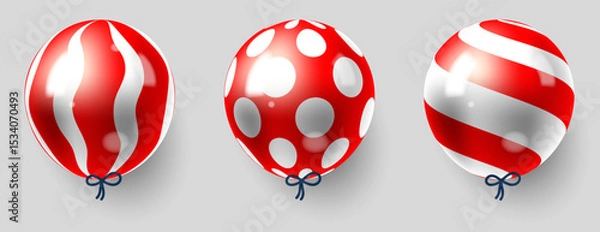 Obraz red and white patterned balloons vector set