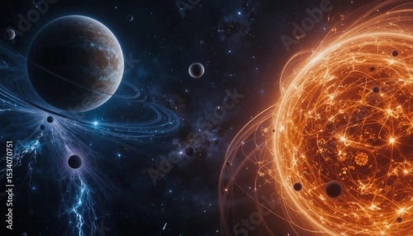 Obraz planet with space