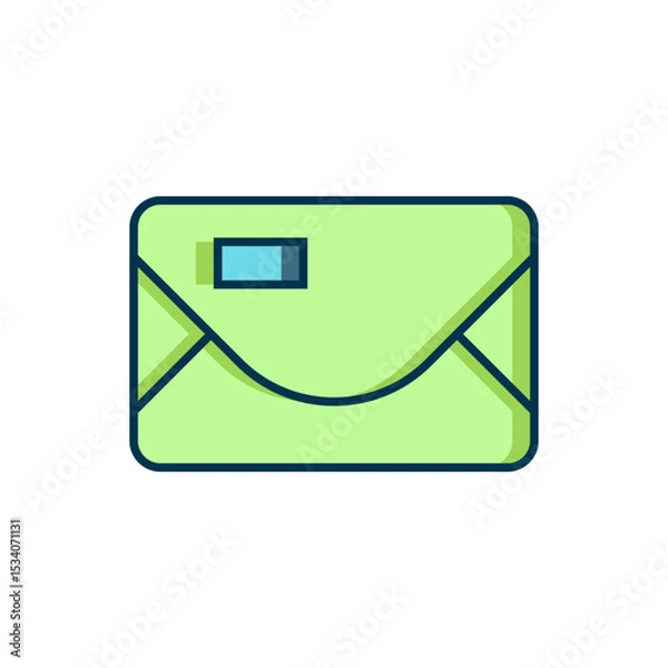 Fototapeta Filled outline Envelope with christmas party invitation card icon isolated on white background. Merry Christmas and Happy New Year. Flat filled outline style with shadow. Vector