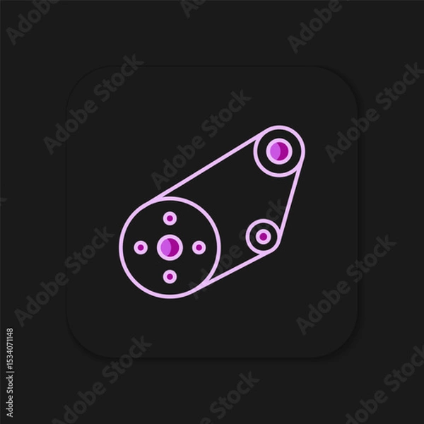 Fototapeta Filled outline Timing belt kit icon isolated on black background. Flat filled outline style with shadow. Vector