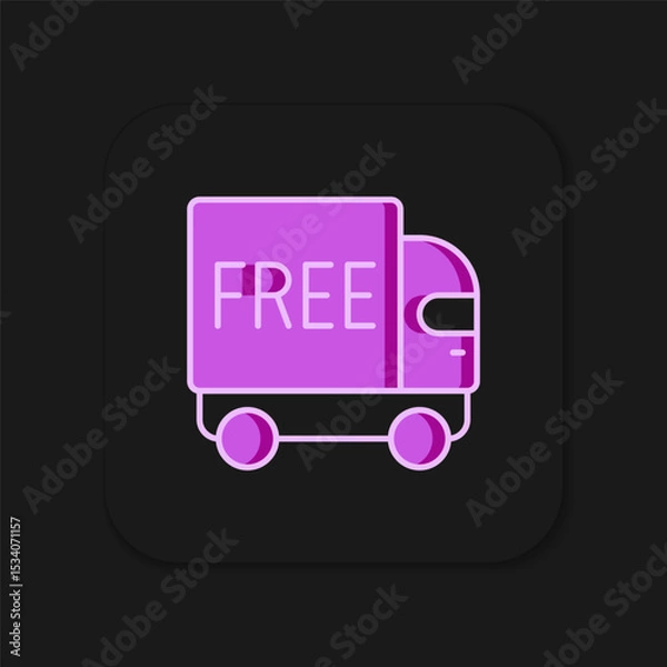 Fototapeta Filled outline Free delivery service icon isolated on black background. Free shipping. 24 hour and fast delivery. Flat filled outline style with shadow. Vector