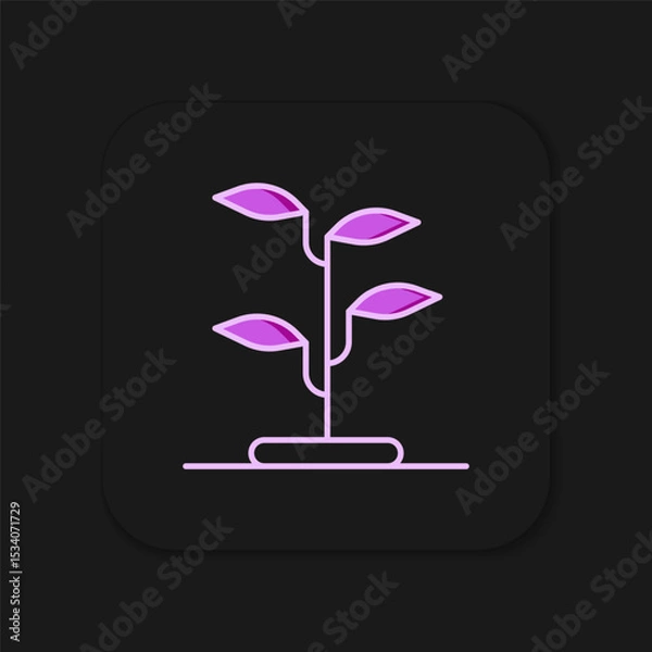 Fototapeta Filled outline Sprout icon isolated on black background. Seed and seedling. Leaves sign. Leaf nature. Flat filled outline style with shadow. Vector
