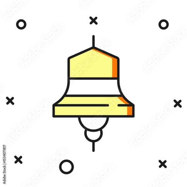 Fototapeta Filled outline Ship bell icon isolated on white background. Flat filled outline style with shadow. Vector