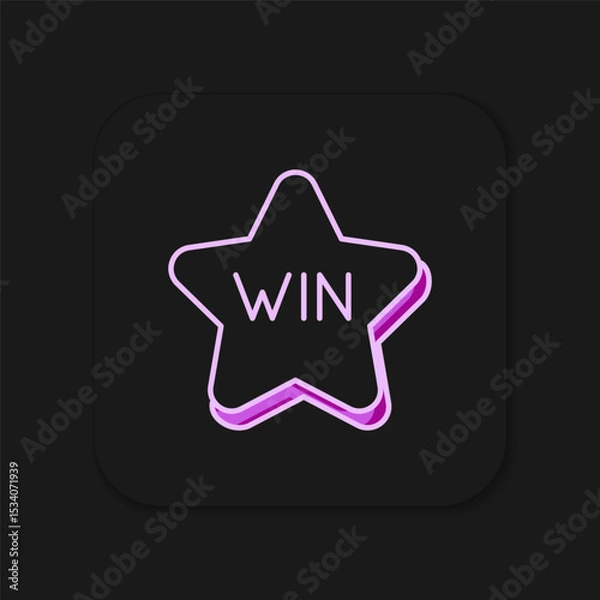 Fototapeta Filled outline Casino win icon isolated on black background. Flat filled outline style with shadow. Vector