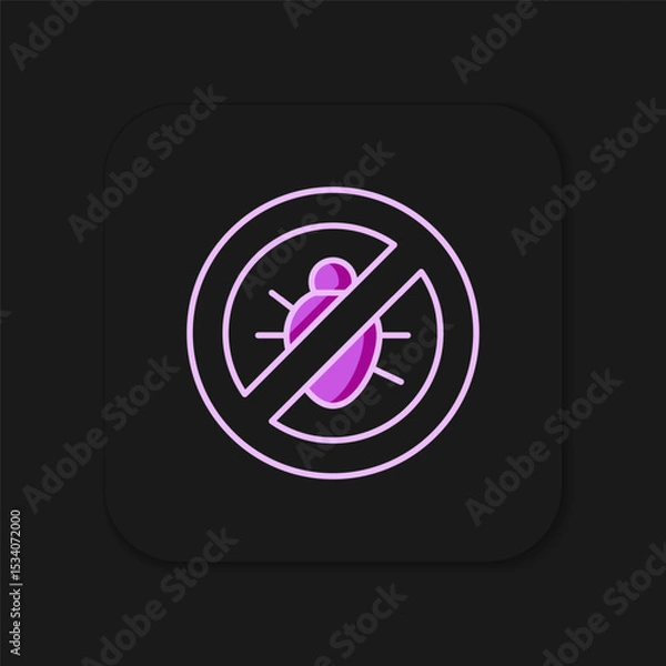 Fototapeta Filled outline Stop colorado beetle icon isolated on black background. Flat filled outline style with shadow. Vector