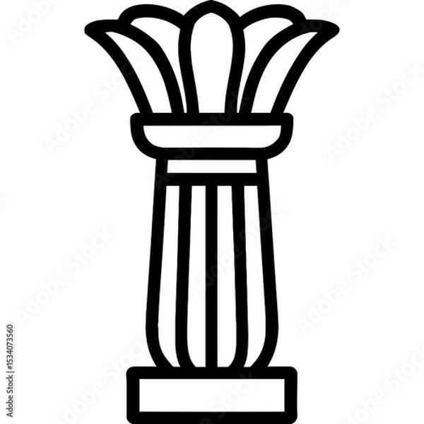 Fototapeta Minimalist temple column vector icon