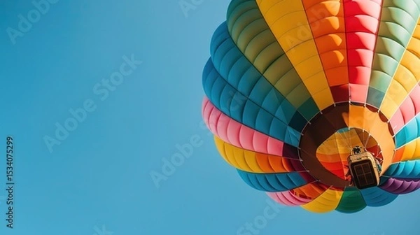 Obraz Dreamy Candy-Colored Hot Air Balloon: A Whimsical Soar Through Pastel Skies & Sugar-Coated Dreams — Embrace a Magical Flight Over Rainbow-Hued Landscapes, Where Fluffy Clouds Meet Swirling Cotton Cand