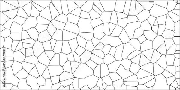 Fototapeta Abstract lines in black and white tone of many rectangle shapes. black and white stoke colors stone tile pattern. White color Broken Stained-Glass Background with black lines.
