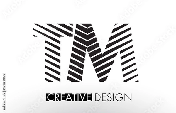 Fototapeta TM T M Lines Letter Design with Creative Elegant Zebra