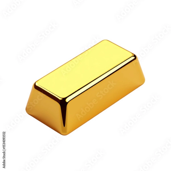 Fototapeta gold bar isolated on white background