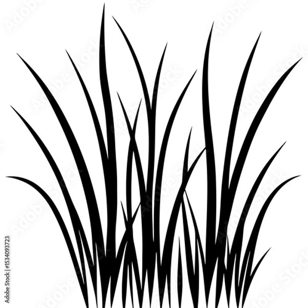 Fototapeta Grass Field Vector | Generative AI Art | Linocut Silhouette Design