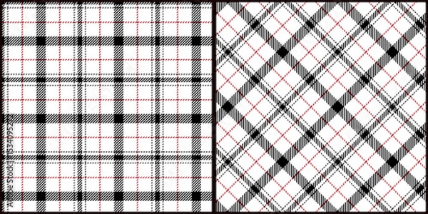 Obraz Tartan plaid pattern vector graphic. Seamless check plaid texture background for dress, skirt, scarf, throw, jacket, fabric, cloth, blanket. Scottish retro style.