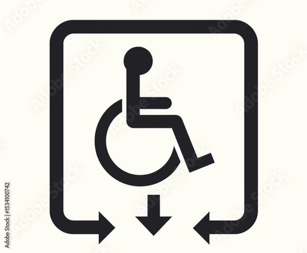 Fototapeta Accessible Elevator Icon with Directional Arrows