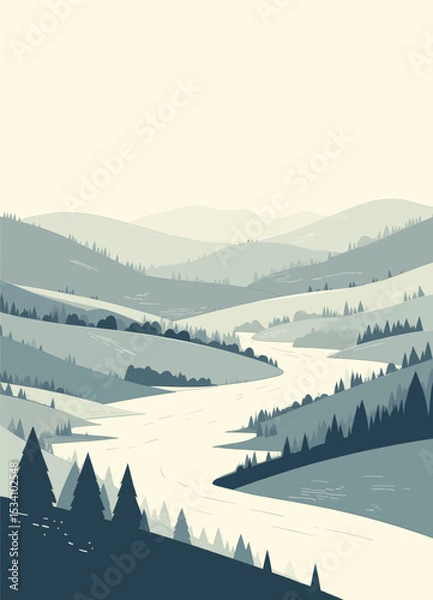 Obraz Snowy Mountain Valley Serenity