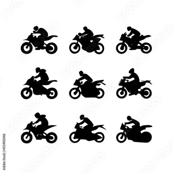 Obraz set of motorcycle
